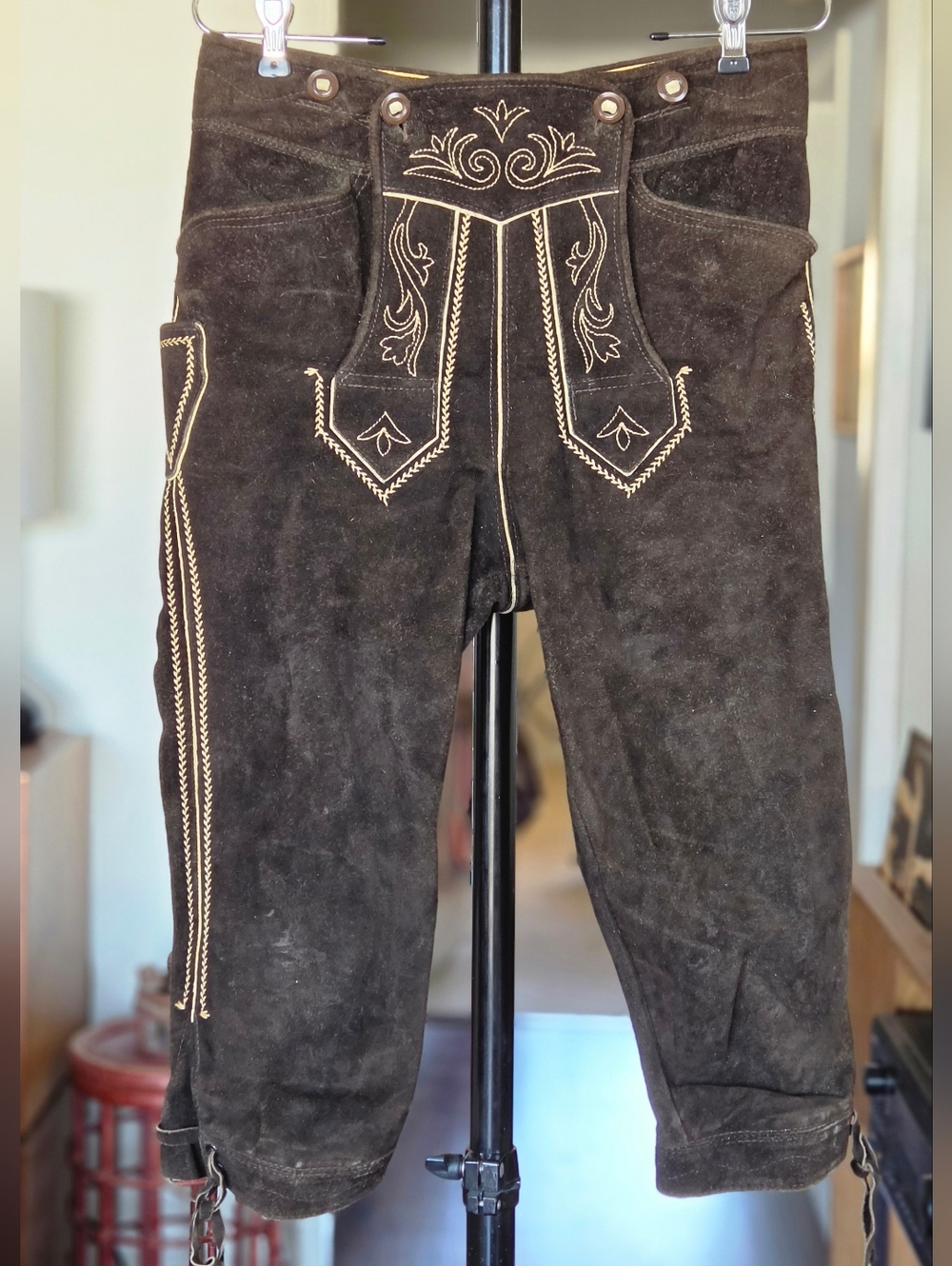 Dark Brown Suede Lederhosen Bundhosen Pants